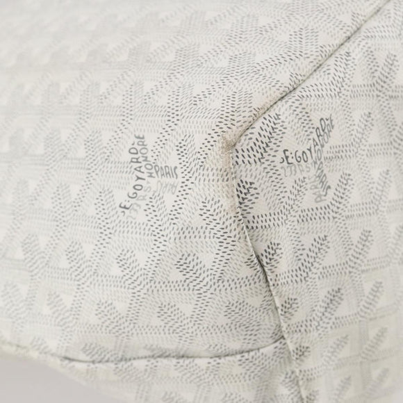 GOYARD Herringbone Saint Louis GM Tote Bag PVC White Auth 204859A