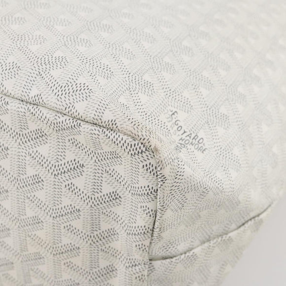 GOYARD Herringbone Saint Louis GM Tote Bag PVC White Auth 204859A
