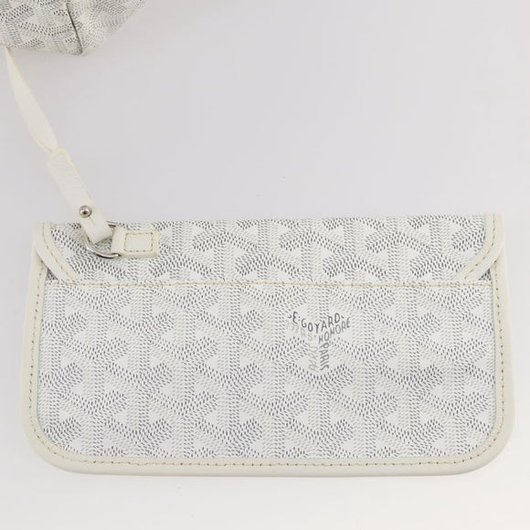 GOYARD Herringbone Saint Louis GM Tote Bag PVC White Auth 204859A
