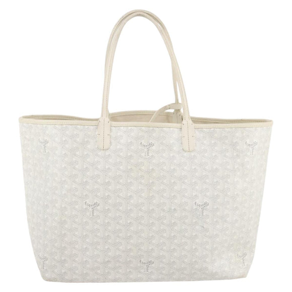 GOYARD Herringbone Saint Louis GM Tote Bag PVC White Auth 204859A