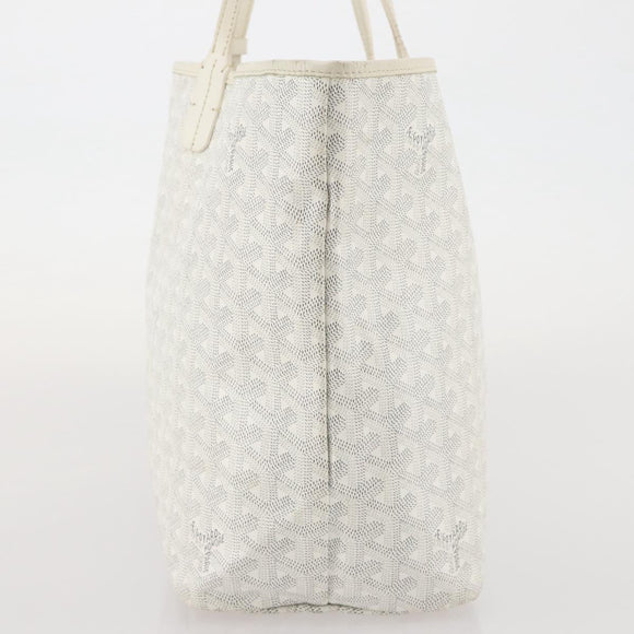 GOYARD Herringbone Saint Louis GM Tote Bag PVC White Auth 204859A