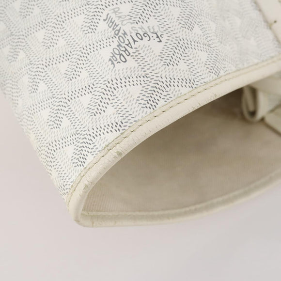 GOYARD Herringbone Saint Louis GM Tote Bag PVC White Auth 204859A