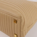 BALLY Shoulder Bag Leather Beige Gold Auth 204860A-14