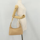 BALLY Shoulder Bag Leather Beige Gold Auth 204860A-24