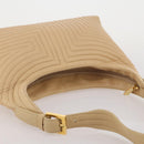 BALLY Shoulder Bag Leather Beige Gold Auth 204860A-7
