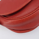 LOEWE Shoulder Bag Leather Red Silver Auth 204862-16