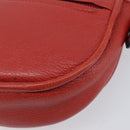 LOEWE Shoulder Bag Leather Red Silver Auth 204862-17