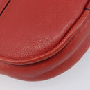 LOEWE Shoulder Bag Leather Red Silver Auth 204862-9