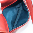 LOEWE Shoulder Bag Leather Red Silver Auth 204862-25