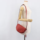 LOEWE Shoulder Bag Leather Red Silver Auth 204862-26