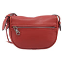LOEWE Shoulder Bag Leather Red Silver Auth 204862-2