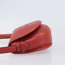 LOEWE Shoulder Bag Leather Red Silver Auth 204862-4