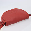 LOEWE Shoulder Bag Leather Red Silver Auth 204862-6