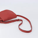 LOEWE Shoulder Bag Leather Red Silver Auth 204862-7
