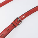 LOEWE Shoulder Bag Leather Red Silver Auth 204862-8