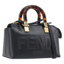 FENDI By The Way Mini Hand Bag Leather 2way Black Gold Tone 8BS067 Auth 204865V-1