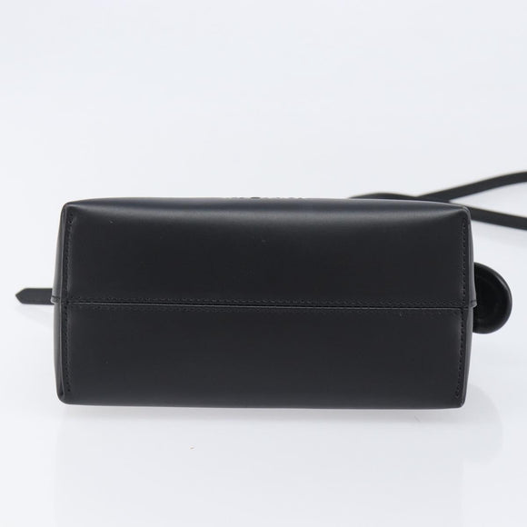 FENDI By The Way Mini Hand Bag Leather 2way Black Gold Tone 8BS067 Auth 204865V