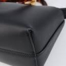 FENDI By The Way Mini Hand Bag Leather 2way Black Gold Tone 8BS067 Auth 204865V-18