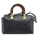 FENDI By The Way Mini Hand Bag Leather 2way Black Gold Tone 8BS067 Auth 204865V-13