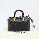 FENDI By The Way Mini Hand Bag Leather 2way Black Gold Tone 8BS067 Auth 204865V-12