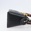 FENDI By The Way Mini Hand Bag Leather 2way Black Gold Tone 8BS067 Auth 204865V-3