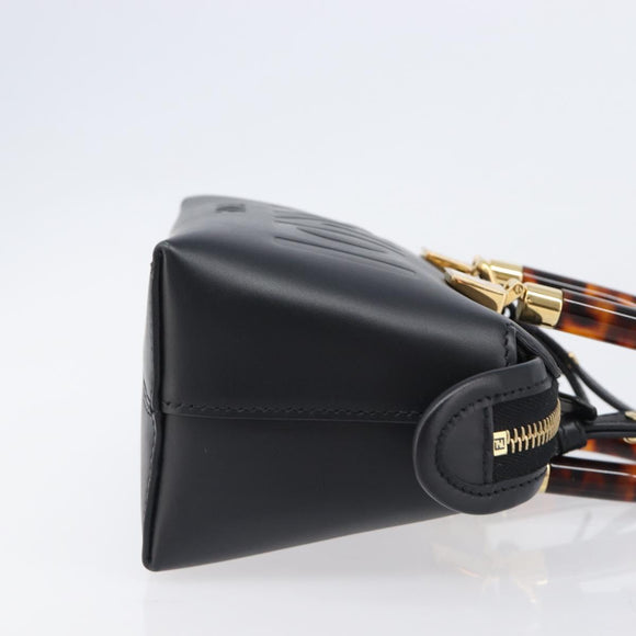 FENDI By The Way Mini Hand Bag Leather 2way Black Gold Tone 8BS067 Auth 204865V
