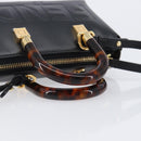 FENDI By The Way Mini Hand Bag Leather 2way Black Gold Tone 8BS067 Auth 204865V-7
