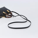 FENDI By The Way Mini Hand Bag Leather 2way Black Gold Tone 8BS067 Auth 204865V-8