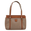 CELINE Macadam Canvas Tote Bag PVC Beige Gold Auth 204866A-2
