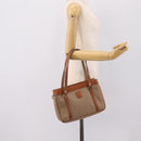 CELINE Macadam Canvas Tote Bag PVC Beige Gold Auth 204866A-25