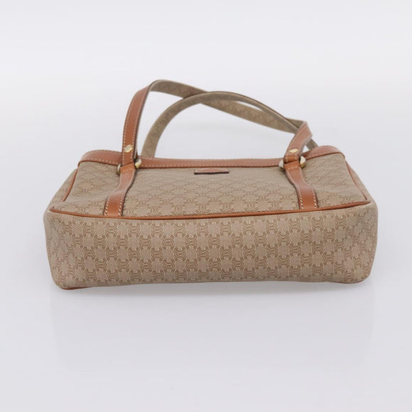 CELINE Macadam Canvas Tote Bag PVC Beige Gold Auth 204866A