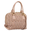 Miu Miu Matelasse Hand Bag Leather 2way Pink Gold Auth 204868-1