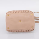 Miu Miu Matelasse Hand Bag Leather 2way Pink Gold Auth 204868-5