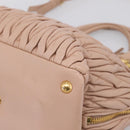 Miu Miu Matelasse Hand Bag Leather 2way Pink Gold Auth 204868-15