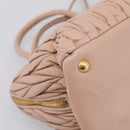 Miu Miu Matelasse Hand Bag Leather 2way Pink Gold Auth 204868-18