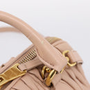 Miu Miu Matelasse Hand Bag Leather 2way Pink Gold Auth 204868-10