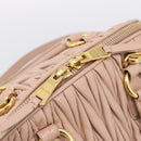 Miu Miu Matelasse Hand Bag Leather 2way Pink Gold Auth 204868-19