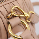 Miu Miu Matelasse Hand Bag Leather 2way Pink Gold Auth 204868-21