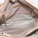 Miu Miu Matelasse Hand Bag Leather 2way Pink Gold Auth 204868-11
