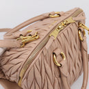 Miu Miu Matelasse Hand Bag Leather 2way Pink Gold Auth 204868-6