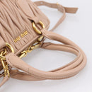 Miu Miu Matelasse Hand Bag Leather 2way Pink Gold Auth 204868-7