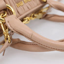 Miu Miu Matelasse Hand Bag Leather 2way Pink Gold Auth 204868-8