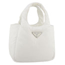 PRADA Hand Bag Nylon White Auth 204869A-1