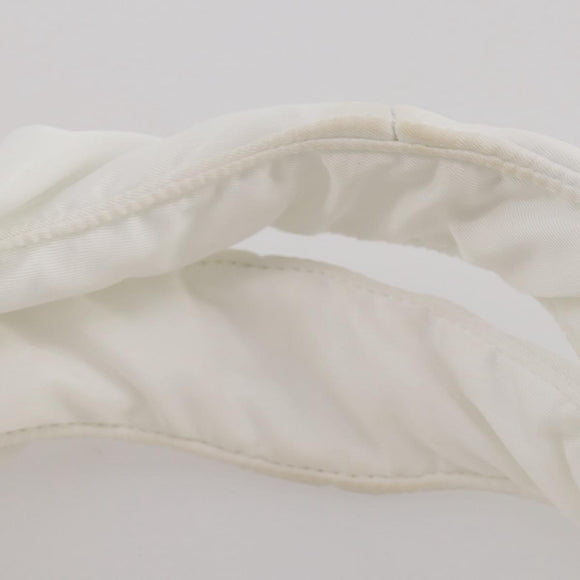 PRADA Hand Bag Nylon White Auth 204869A