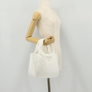 PRADA Hand Bag Nylon White Auth 204869A-24