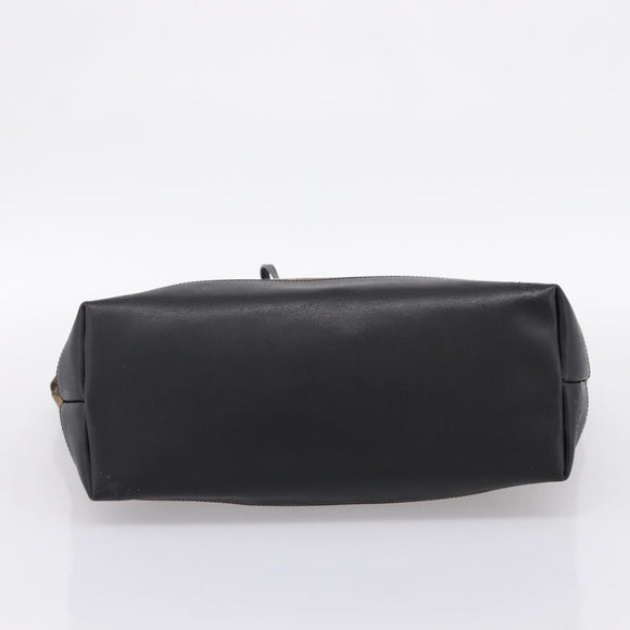 FENDI Zucca Canvas Tote Bag Black Brown Auth 204873