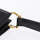 CELINE Shoulder Bag Leather Black Gold Auth 204875-19