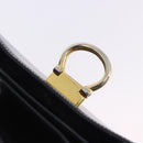 CELINE Shoulder Bag Leather Black Gold Auth 204875-29