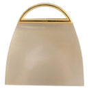 CELINE Hand Bag plastic Beige Gold Auth 204877-13