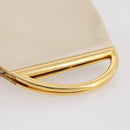 CELINE Hand Bag plastic Beige Gold Auth 204877-8